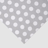 Papier Mousseline Mariage Polka Pot blanc et gris clair (Détail)