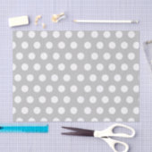Papier Mousseline Mariage Polka Pot blanc et gris clair (Artisanat)