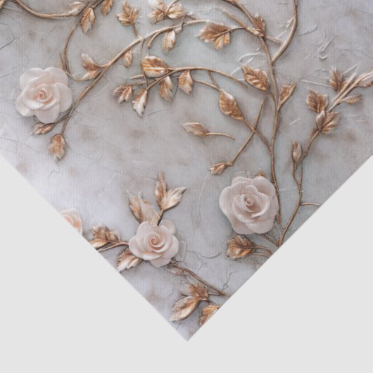 Papier Mousseline Mariage Rose blanc gris chic (Détail)