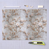 Papier Mousseline Mariage Rose blanc gris chic (Artisanat)