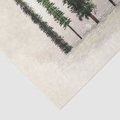 Papier Mousseline Mariage rustique boisé d'arbres de la forêt verte (Détail)