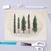 Papier Mousseline Mariage rustique boisé d'arbres de la forêt verte (Artisanat)