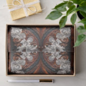 Papier Mousseline Mariage rustique en cuir et dentelle multicolore (Cadeau)