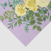 Papier Mousseline Mariage Vintage Élégant Printemps Jaune & Violet (Détail)