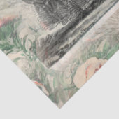 Papier Mousseline Marie Antoinette Aquarelle Fleurs Paire Découpage (Détail)