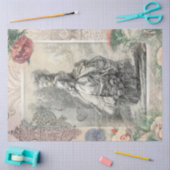 Papier Mousseline Marie Antoinette Aquarelle rose Fleurs Découpage (Artisanat)