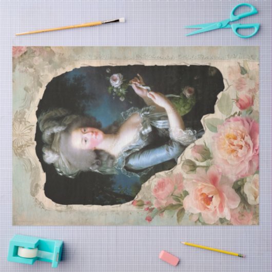 Papier Mousseline Marie Antoinette Français Éphémère Florale Découpa (Artisanat)