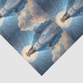 Papier Mousseline Marie Vierge Bleue Céleste (Détail)
