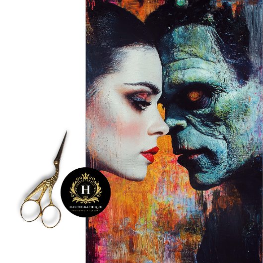 Papier Mousseline Mariée de Frankenstein à la Saint Valentin