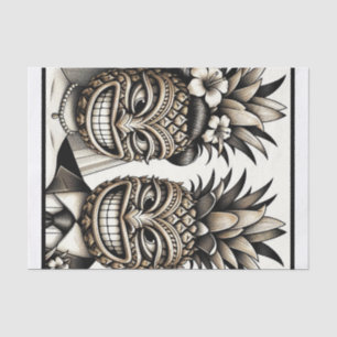 Papier Mousseline Mariée et fille Aloha Pineapple Tiki Mariage princ