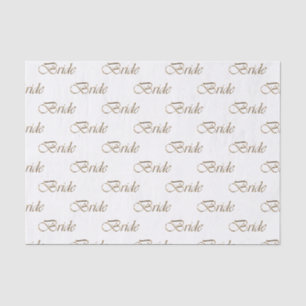 Papier Mousseline Mariée or motif calligraphié élégant chic