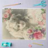 Papier Mousseline Mariée vintage avec Roses (Artisanat)