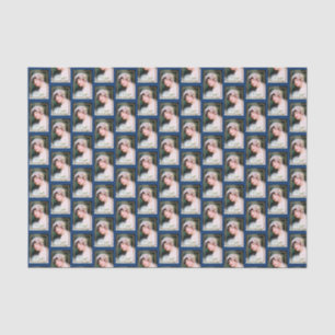 Papier Mousseline Mariée Vintage Blanc Dentelle Bleu Nuit Or Mariage