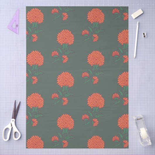 Papier Mousseline Marigold on Green (Artisanat)