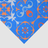 Papier Mousseline Marine Bleu Orange Ethnique Boho Damask Modèle (Détail)