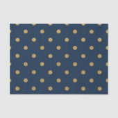 Papier Mousseline Marine Blue & Gold Polka Dot Luxe (Recto)