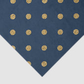 Papier Mousseline Marine Blue & Gold Polka Dot Luxe (Détail)