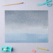 Papier Mousseline Marine Blue Gold Stars Sky Aquarelle (Artisanat)