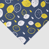 Papier Mousseline Marine Blue Lemon Art - Refresh Citrus Design (Détail)