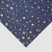 Papier Mousseline Marine Blue White & Gold Stars (Détail)