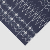 Papier Mousseline Marine Blue White Lines Tie Dye Motif traditionnel (Détail)