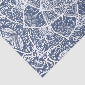 Papier Mousseline Marine et mandala blanc - Loergann dans le requin (Détail)