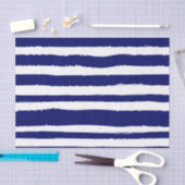 Papier Mousseline Marine et White Stried (Artisanat)