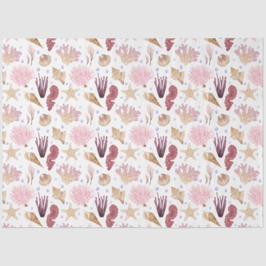 Papier Mousseline Marine Life Series Design 15 Tissu Paper (Recto)