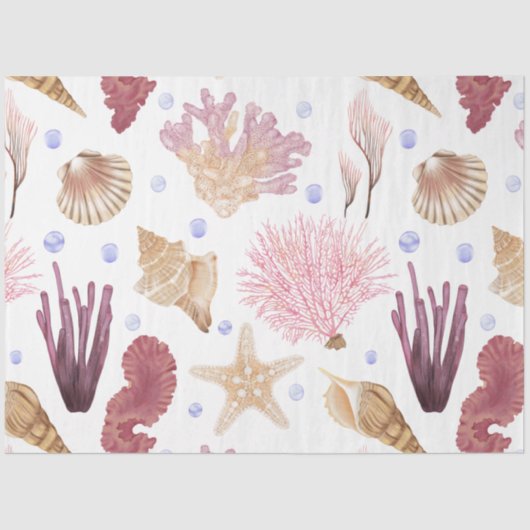 Papier Mousseline Marine Life Series Design 23 Tissue Paper (Recto)