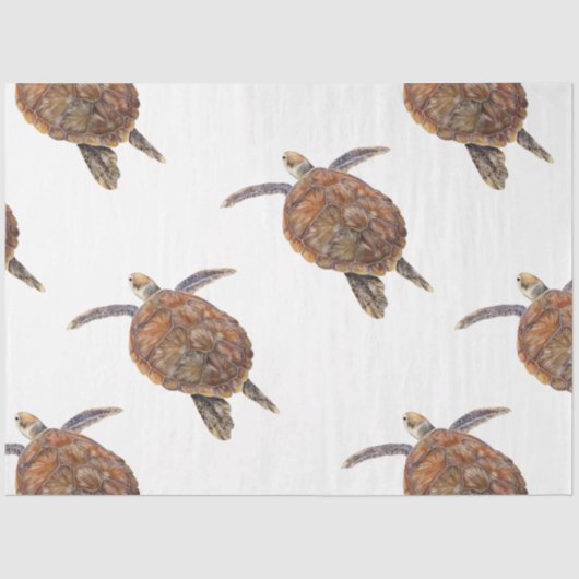 Papier Mousseline Marine Life Series Design 26 Tissu Paper (Recto)