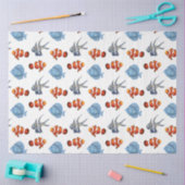 Papier Mousseline Marine Life Series Design 4 Tissu Papier (Artisanat)
