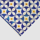 Papier Mousseline Marine marocaine Espagnole Tile Bleu Blanc Jaune (Détail)