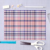 Papier Mousseline Marine Rose Bleu Blanc Preppy Madras Plaid (Artisanat)