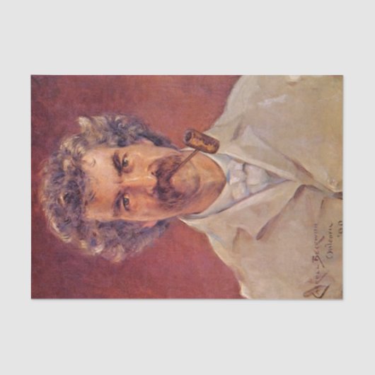 Papier Mousseline Mark Twain par James Carroll Beckwith (Recto)