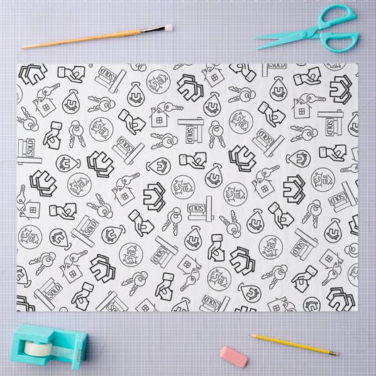 Papier Mousseline Marketing QR Code immobilier moderne (Artisanat)