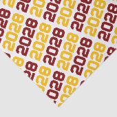 Papier Mousseline Maroon et or Répétition de classe Année d'obtentio (Détail)