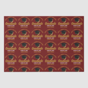 Papier Mousseline Maroon Gold Graduate Custom 2025 Graduation Party