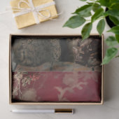 Papier Mousseline Maroon & Or, Modeste Elegance Femme (Cadeau)