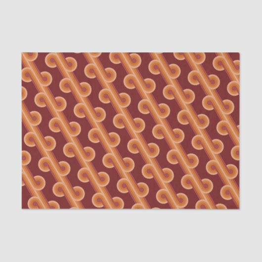 Papier Mousseline Maroon Rouge Orange Cercles Fusion Art Motif (Recto)