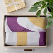 Papier Mousseline Marron jaune lignes courbes rouge ondulé design mo (Cadeau)