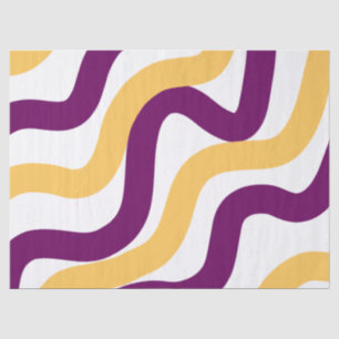 Papier Mousseline Marron jaune lignes courbes rouge ondulé design mo