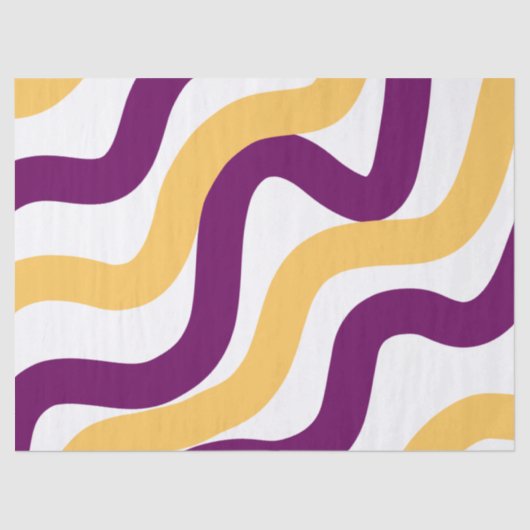 Papier Mousseline Marron jaune lignes courbes rouge ondulé design mo (Recto)