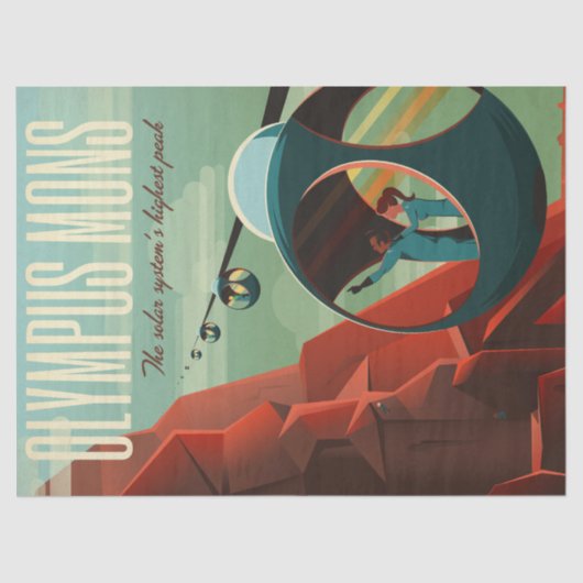 Papier Mousseline Mars Olympus Mons Système solaire Volcano le plus  (Recto)