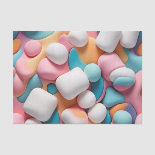 Papier Mousseline Marshmallows Abstraits colorés (Recto)