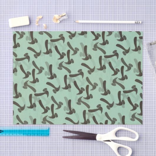 Papier Mousseline Marteau Mancave Vert (Artisanat)
