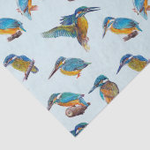 Papier Mousseline Martins-pêcheur peints sur un arrière - plan (Détail)