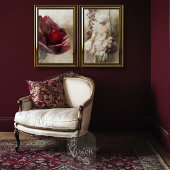 Papier Mousseline Mary Antoinette Portrait Oiseau et Rose Floral