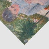 Papier Mousseline Mary Cassatt - Fille couture dans un jardin (Détail)