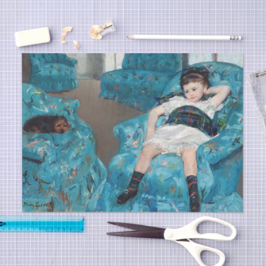 Papier Mousseline Mary Cassatt - Petite Fille dans un fauteuil bleu (Artisanat)