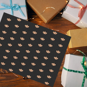 Papier Mousseline Mascarade fête masque or noir